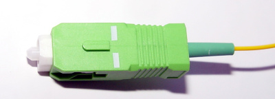 SCA-1.5_, Шнур оптический монтажный одномод SM 0,9мм SC/APC, 1.5м  зелёный хвостовик