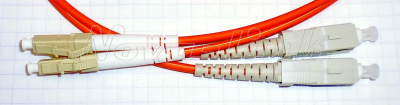 2LC-SC/M5-5 OM2, Шнур оптический соединительный MM50 дуплекс LC/PC-SC/PC,  5м, OM2 3мм, LSZH G.651