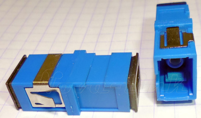 SCU SM-ф, Адаптер оптический FF SC/UPC SM синий втулка-керамика безфланцевый