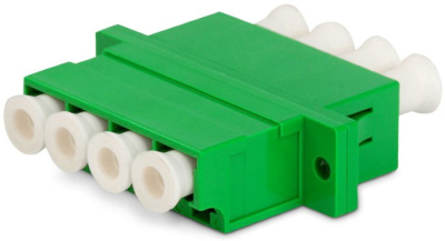 4LCA SM, Адаптер оптический FF SM LС4 квадро APC (размер 2SC) зелёный